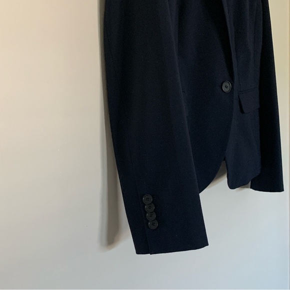 Women’s 6 ANN TAYLOR Navy Blue Single Button Business Casual Blazer Jacket - Picture 4 of 8